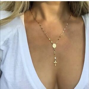 Gold rosary necklace